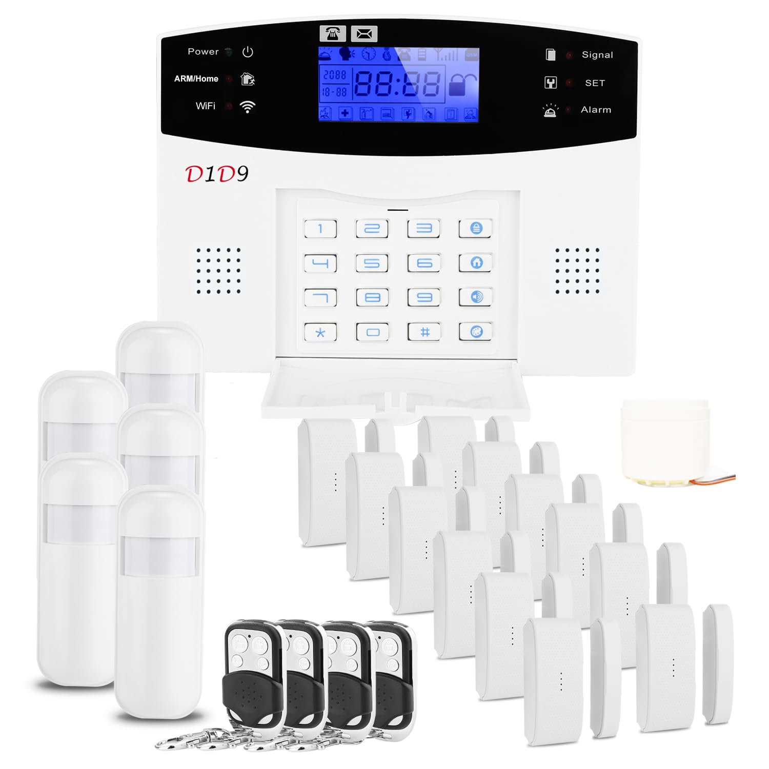 D1D9 24-Piece 4G GSM WiFi Burglar Alarm System