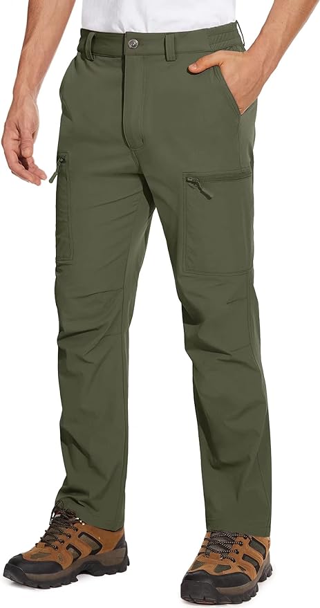 MAGCOMSEN Men's Hiking Pants 6 Pockets,Water Resistant Ripstop Outdoor Pants,Lightweight Quick Dry Fishing Work Pants