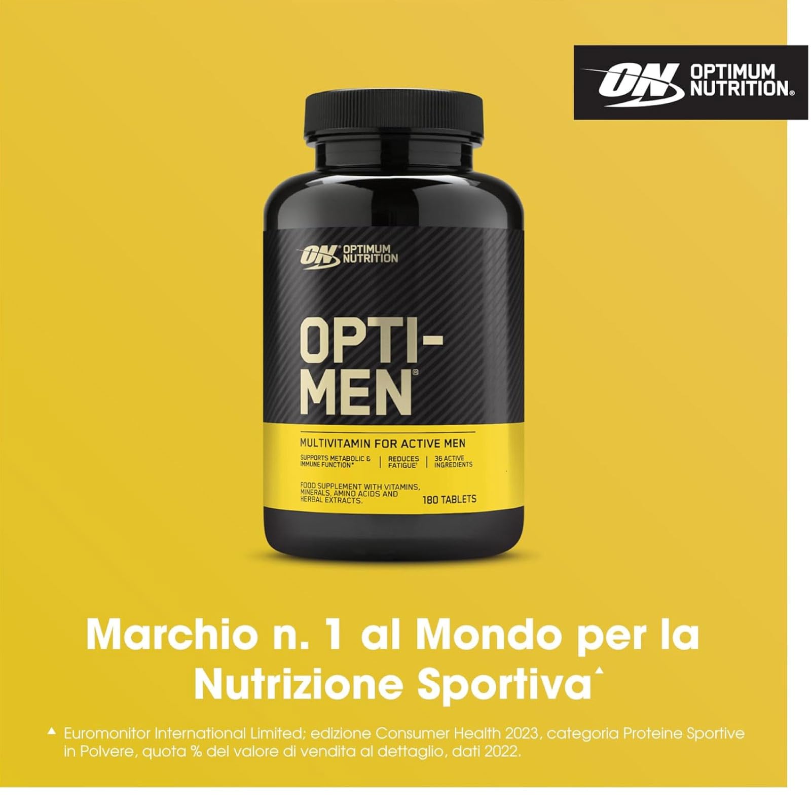 Optimum Nutrition Opti-Men Multivitamin Nahrungsergänzungsmittel mit Mineralien, Aminosäuren und Pflanzenextrakten für den Stoffwechsel und das Immunsystem 60 Portionen 180 Tabletten