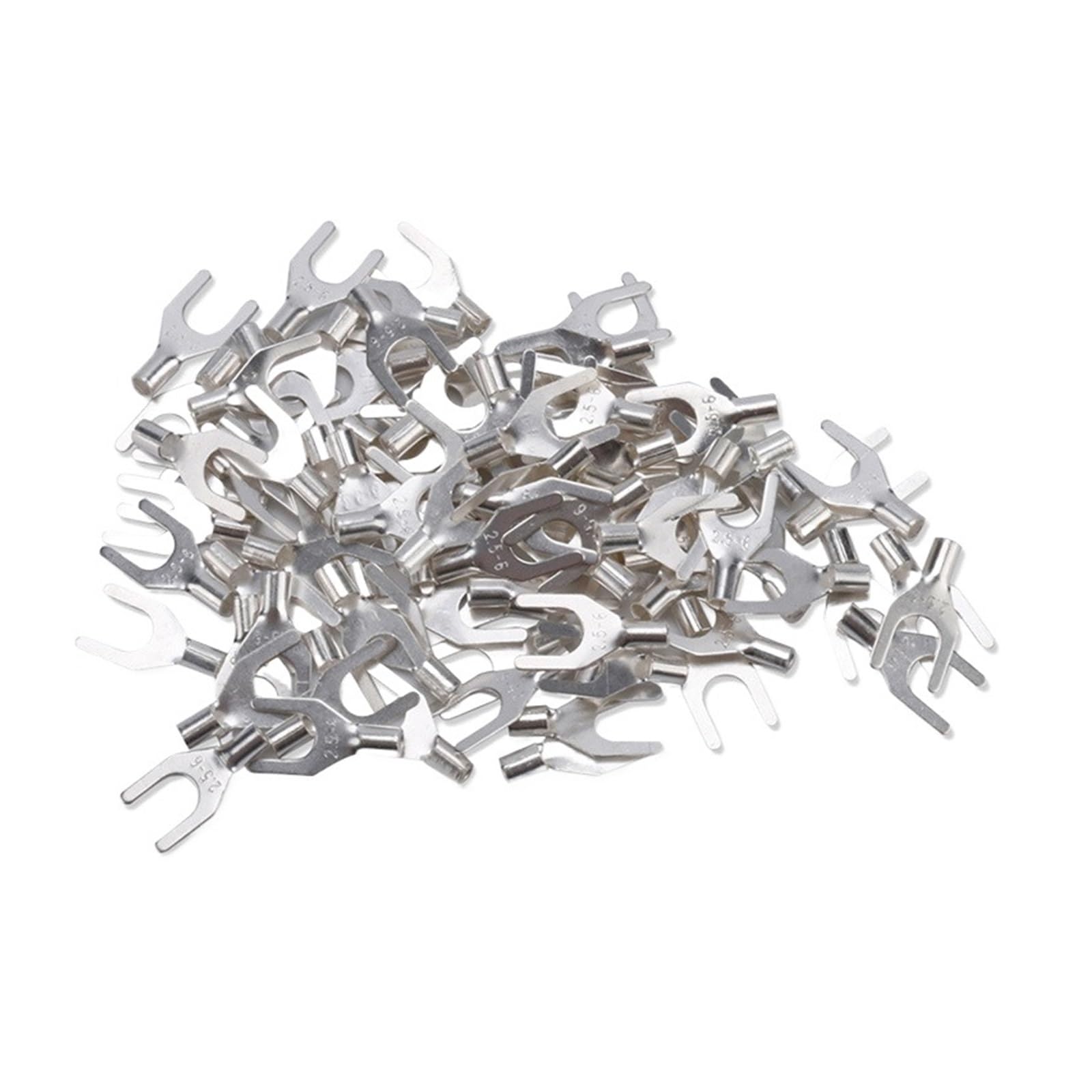Copper Wire Lugs 100PCS UT-1.5 2. Non-Insulated Ring Fork U-Type Terminal Tin-Plated Copper Terminals Assortment Kit Cable Wire Connector Crimp(UT2.5-4(16-14AWG M4))