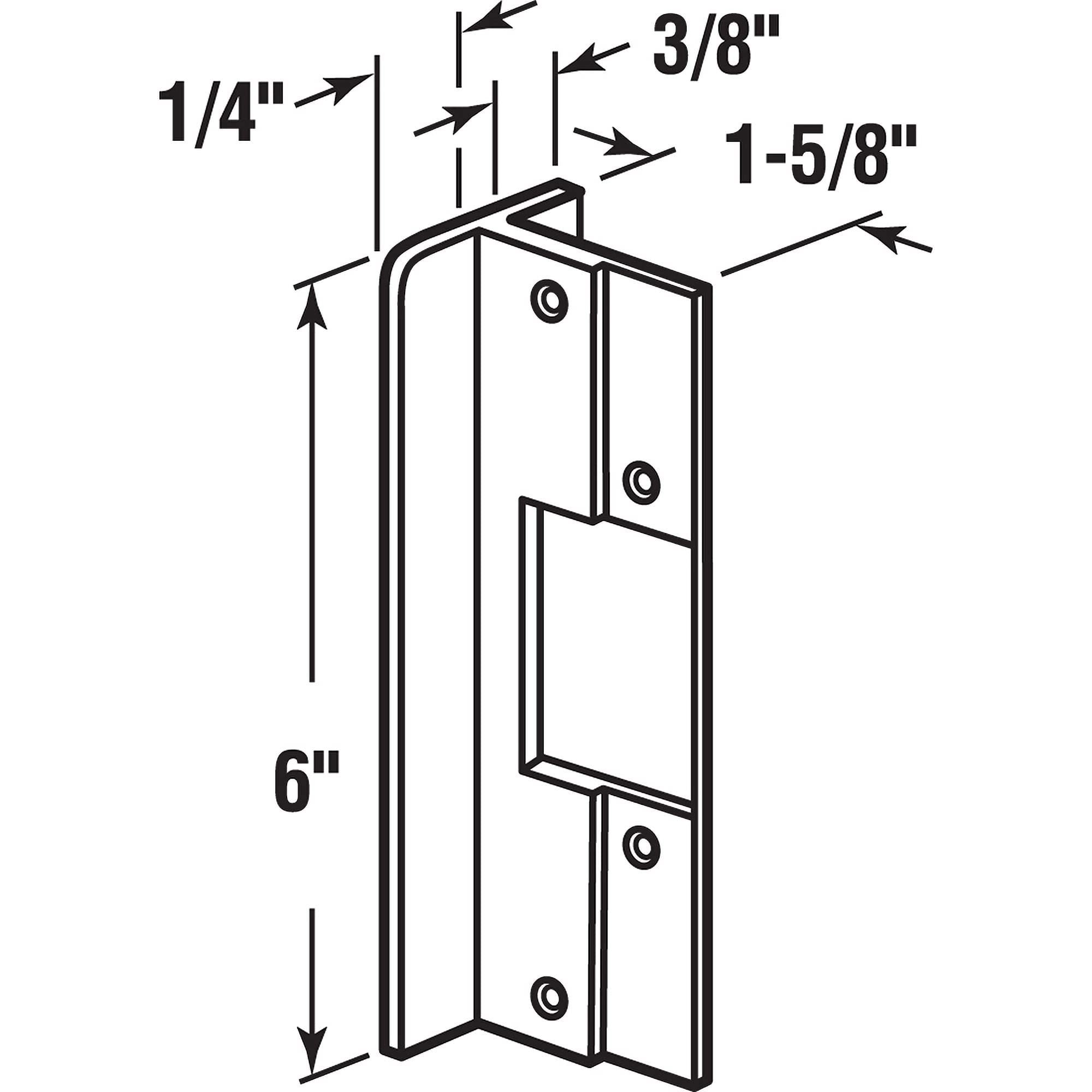 Prime-line Products U 9481 Loquet Guard plate, EN ALUMINIUM