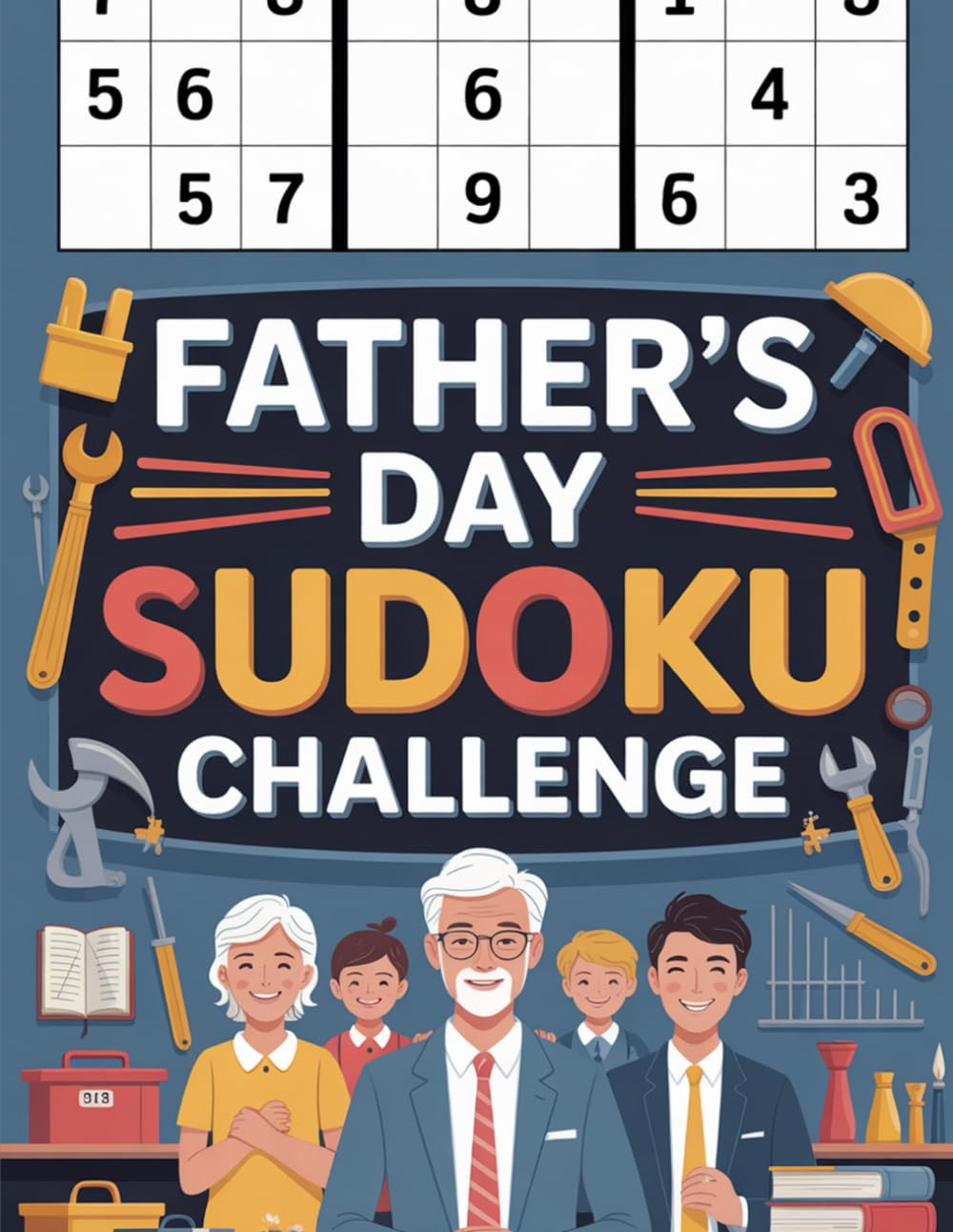 Father's Day Sudoku Challenge: A Relaxing Colletion of Logic Puzzles for Adults (Sudoku Puzzle Book Collection)