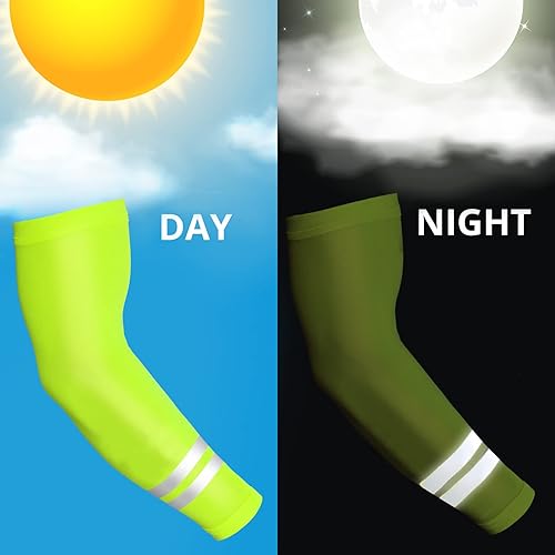 Miniatura 2 de SATINIOR 6 pares de mangas de brazo con correa reflectante UV, protección solar, manga de brazo para mujeres y hombres