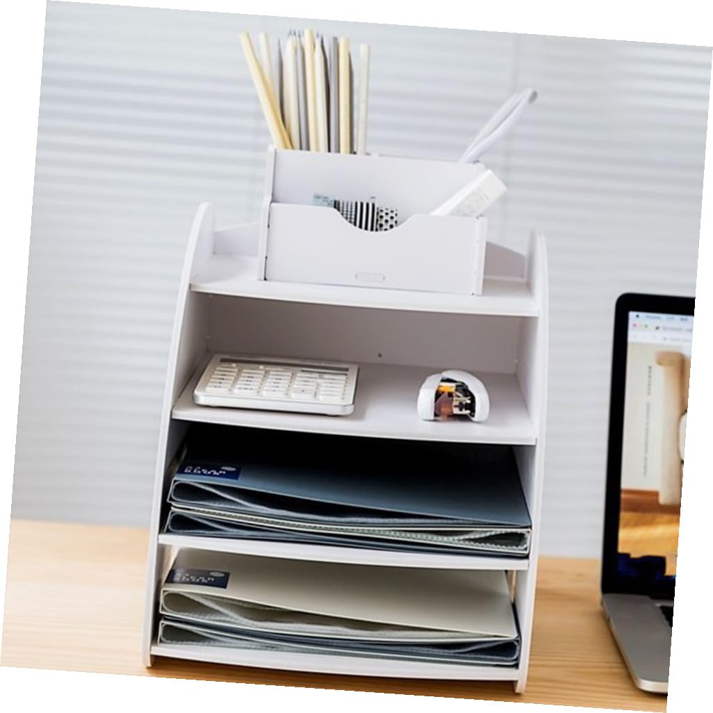 Présentoir à Documents PVC Blanc, Rangement Multi-couches Présent Rentrée