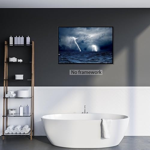 Miniatura 6 de sea of clouds waves ocean storm lightning Poster Retro Printing Decor Painting Wall Art Aesthetic Living Room Kitchen Home Decoration Background