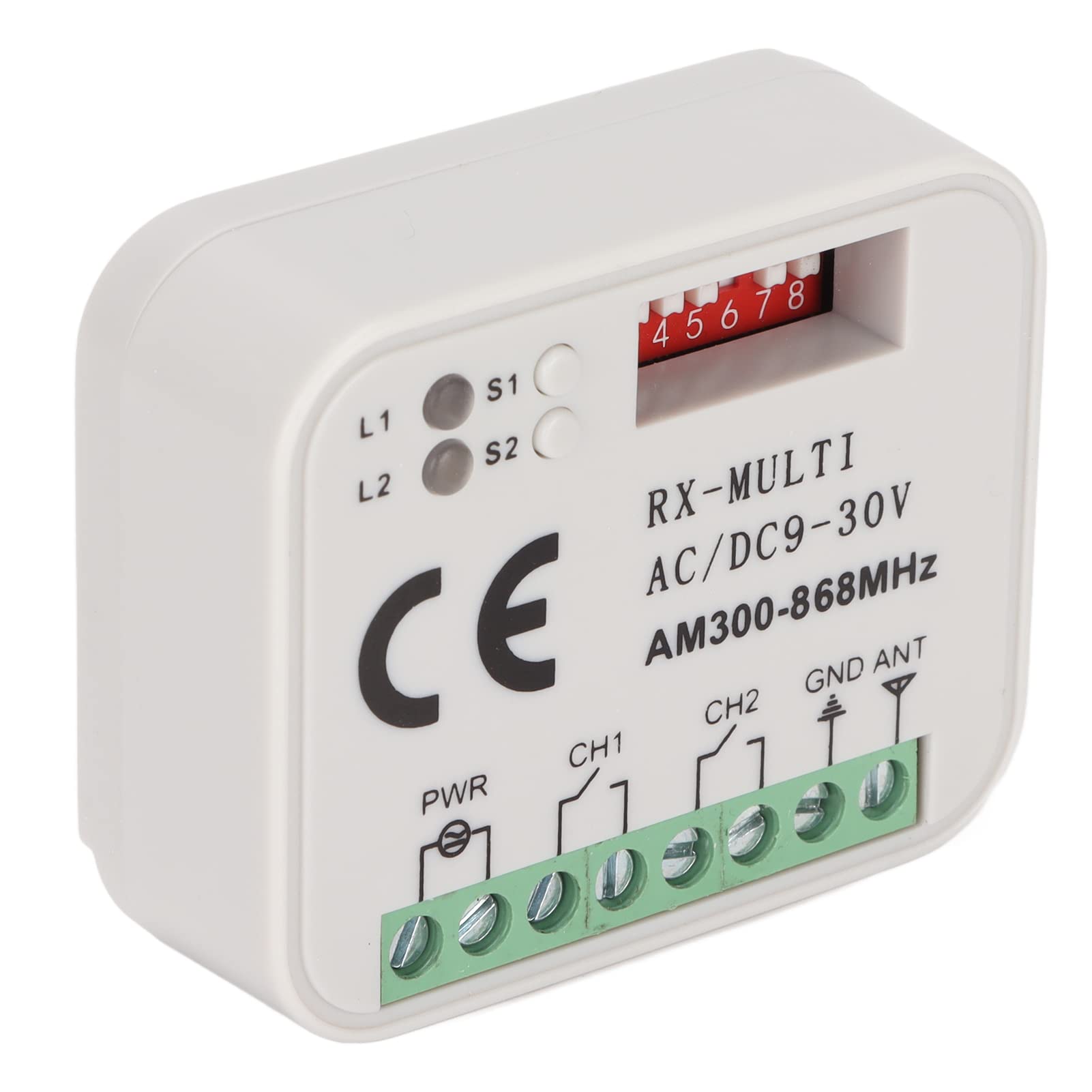 Módulo de conmutación de control remoto de 2 vías receptor multifrecuencia módulo inteligente multifrecuencia inalámbrico universal, 9 a 30 V, 300 a 868 MHz Afstandsbedieningen