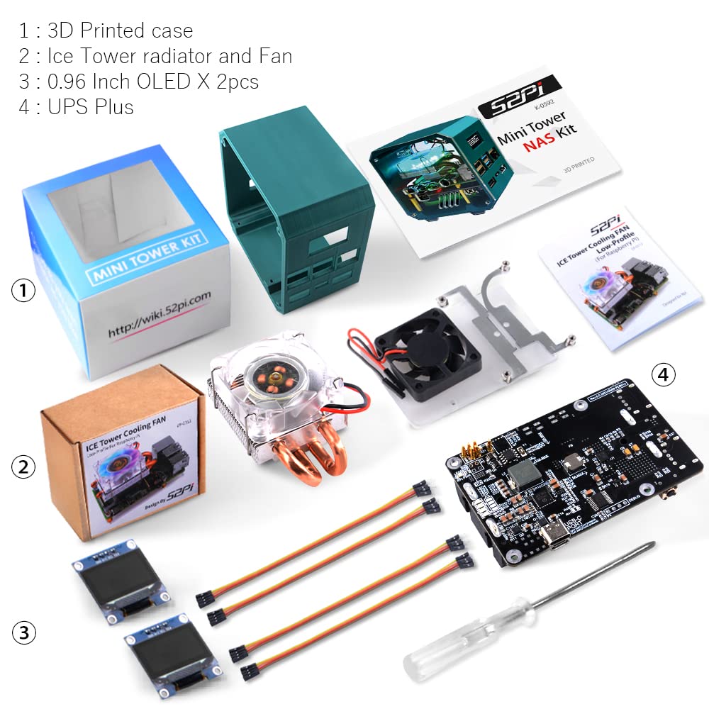 Buy GeeekPi Mini Tower UPS Kit,Raspberry Pi ICE Tower Cooler with