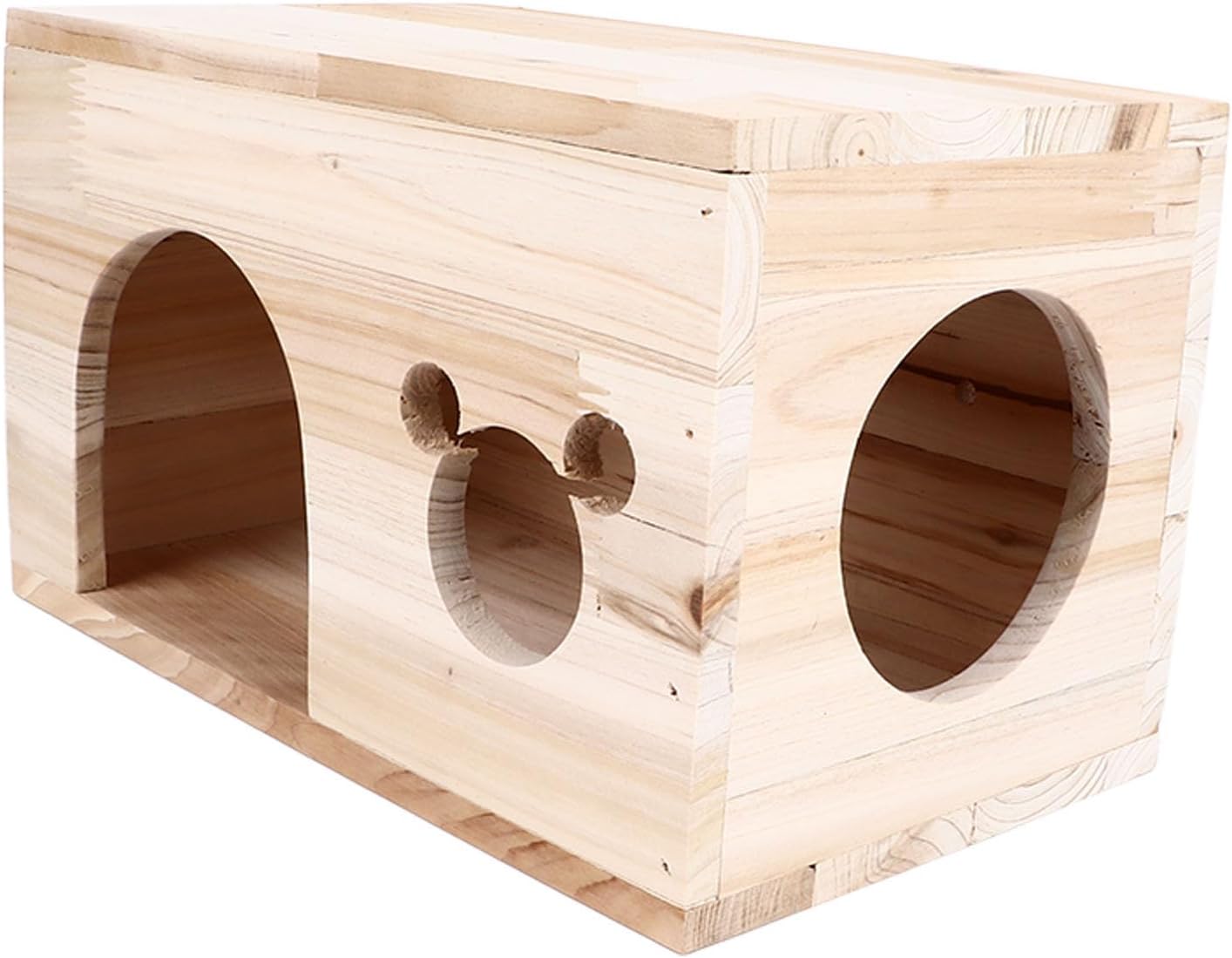 FILFEEL Spacious Wooden Pet House Hideout for Rabbits, Cats, and Chinchillas - Safe and Elegant Design