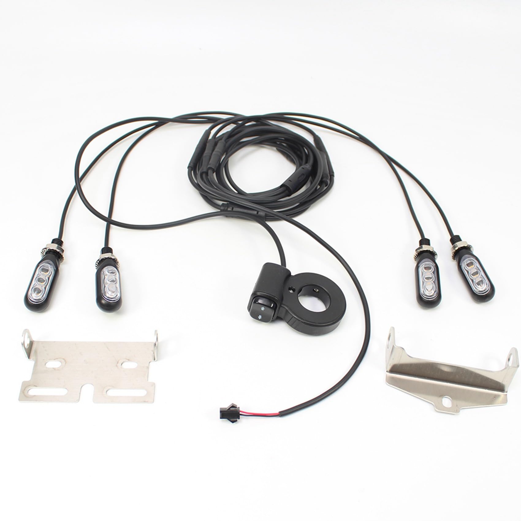 2 x kierunkowskazy do rowerów elektrycznych, V04, 12 V, wodoszczelny kabel, LED, migające, V04-12 V