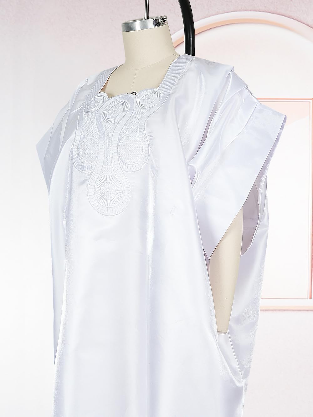 HD African Style Bell Sleeves Bubu Dress for Woman Fashion Embroidery Gown One Size - Image 2