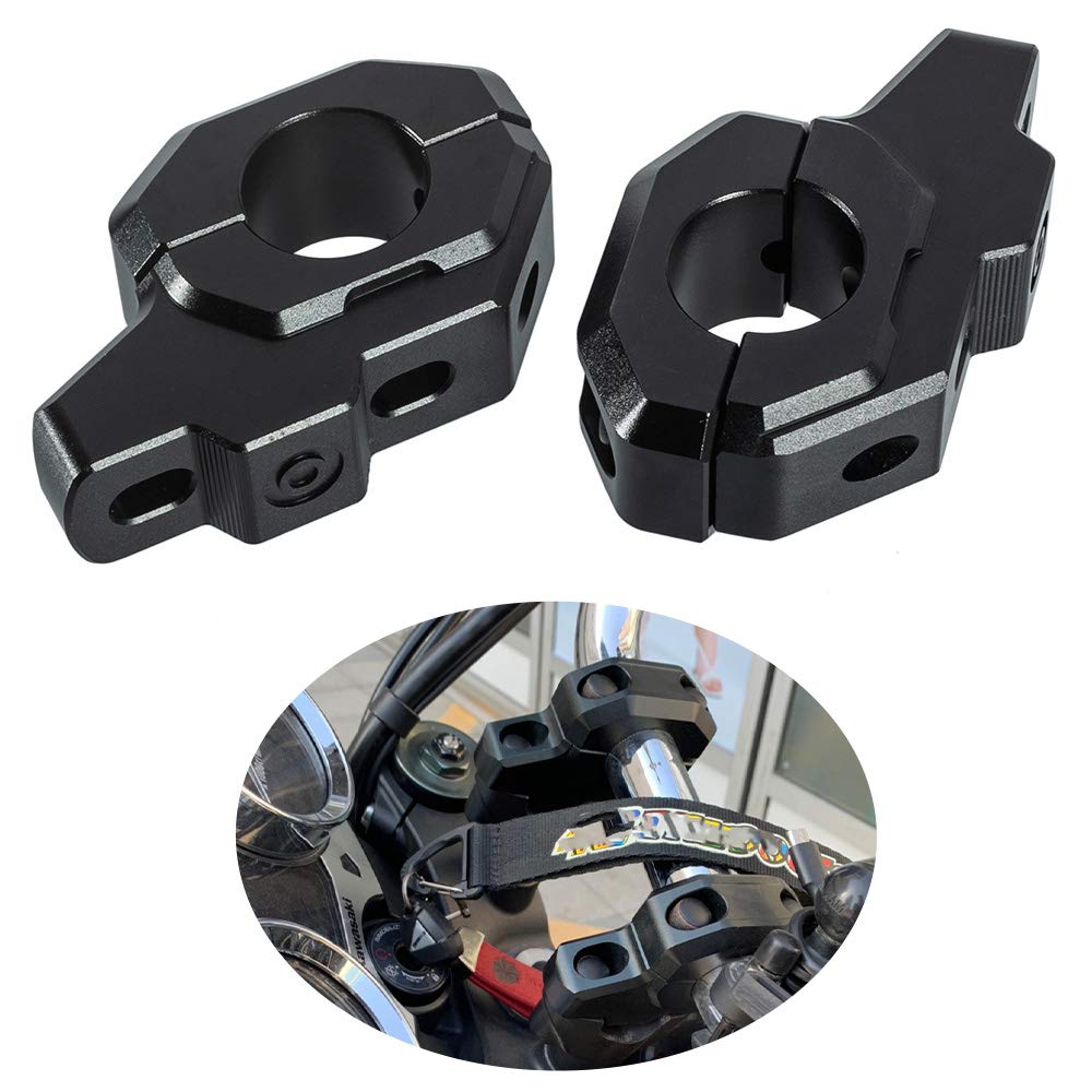 Alza Elevador de Manillar de Motocicleta Adaptador de Manillar Soportes de Reubicación 1 par Accesorios para Z900RS/Z900C 2017-2020 (Negro)