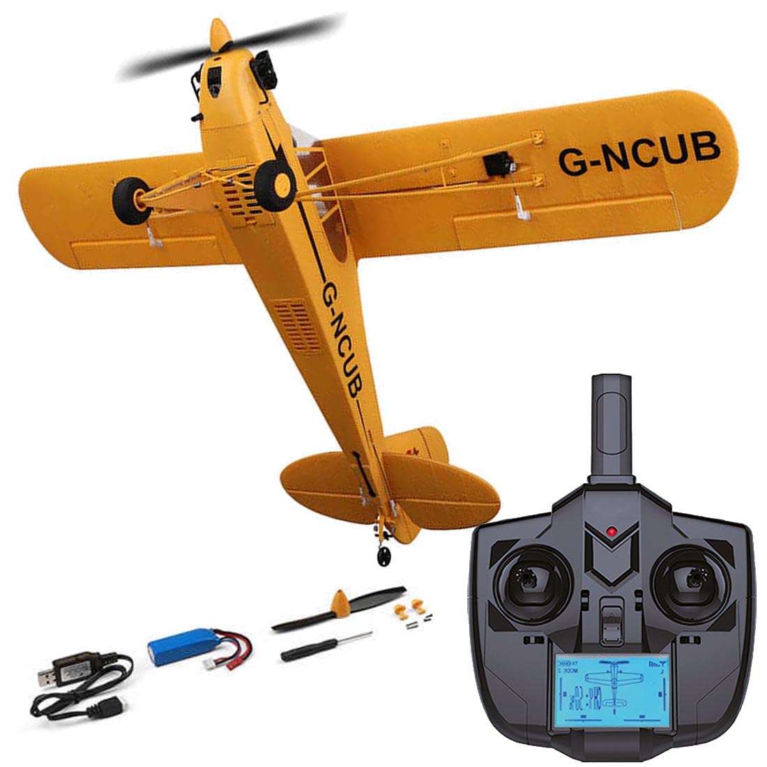 Amewi Skylark Aereo elica 3D/6G, 5 canali RTF Giallo RC telecomandato