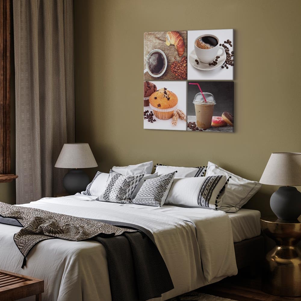 Murando Akustikbild „Kaffee“ – Schallschutz-Leinwand 150x50cm, Reduziert Hall & Lärm