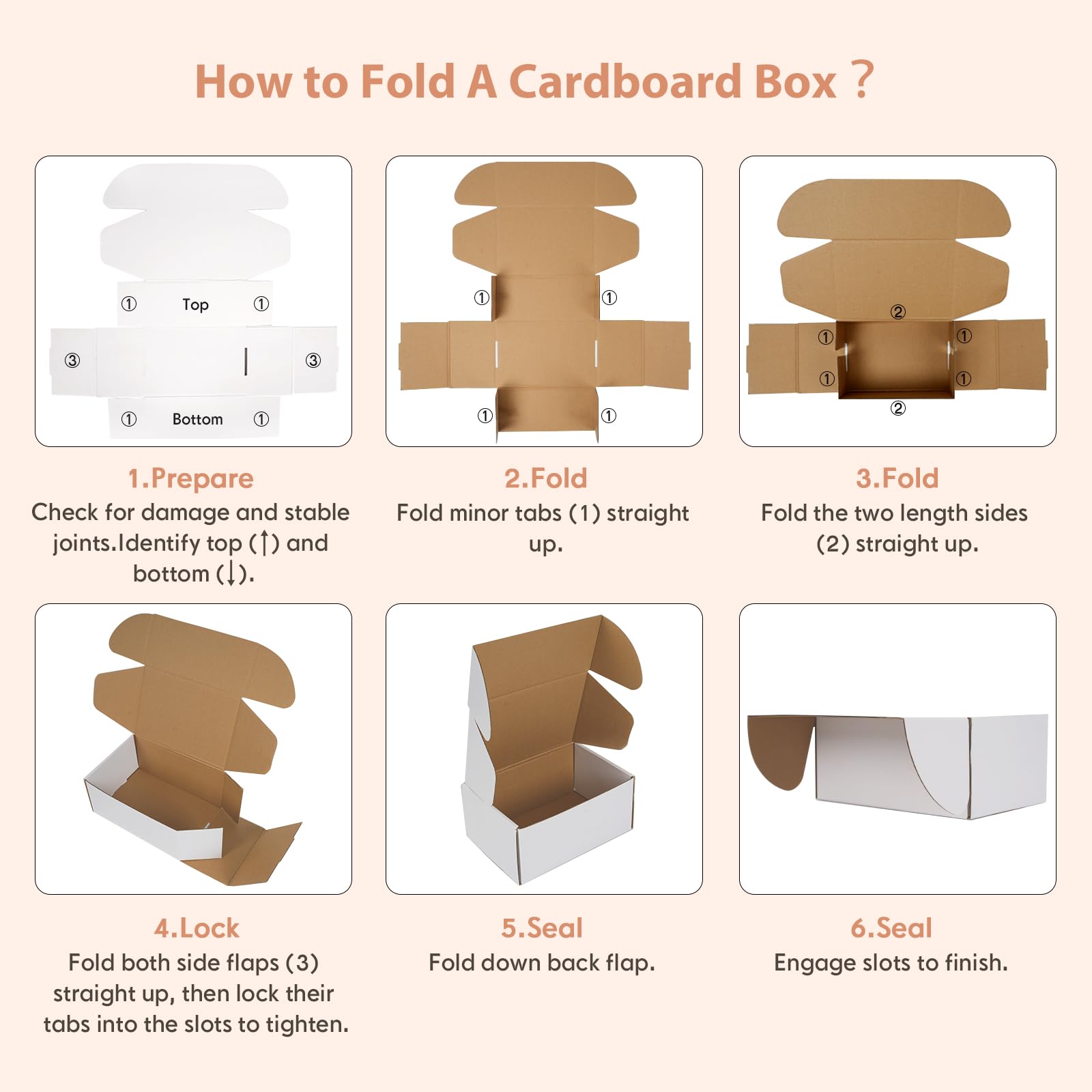 Cajas de envío blancas de 9 x 6 x 4 pulgadas, paquete de 25 cajas de cartón reciclado resistentes para embalaje de cajas de regalo de pequeñas empresas, suministros de mudanza para el hogar