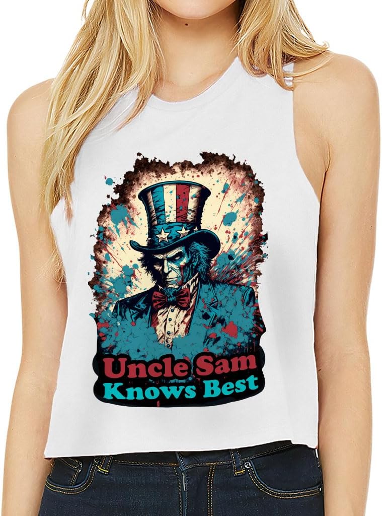 American Graphic Racerback Cropped Tank - Items for Wife