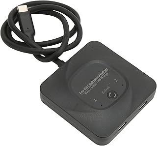 Asixxsix USB C Switch 2 in 1 Out, 8K 60Hz Video/10Gbps Data Transfer PD 100W Charging Bi-Directional USB Switch Selector with Power Indicator Plug and Play Type C Splitter Converter for Gaming