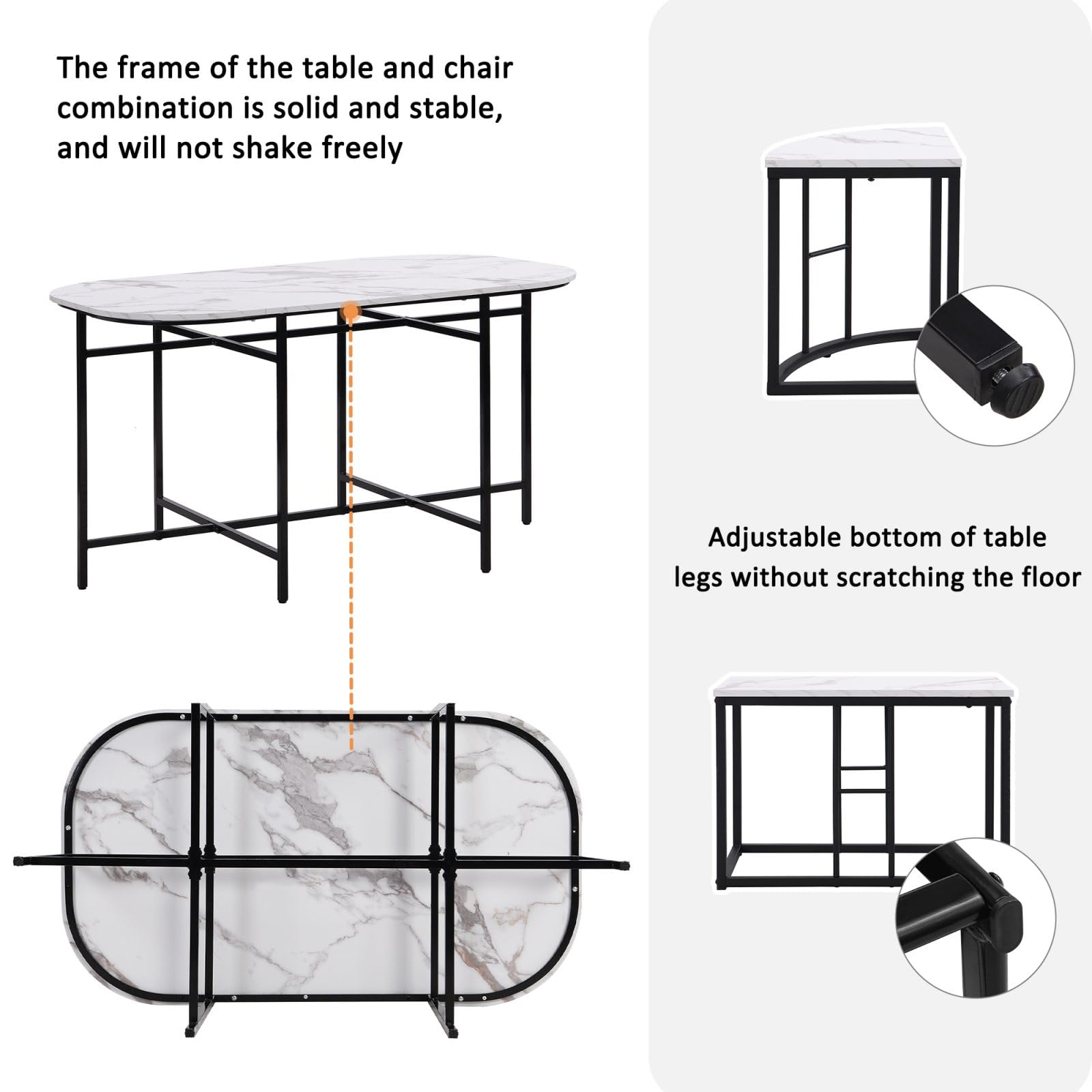 Table à Manger 6 Personnes Avec Chaises Tapissées - Design Moderne Et Luxe