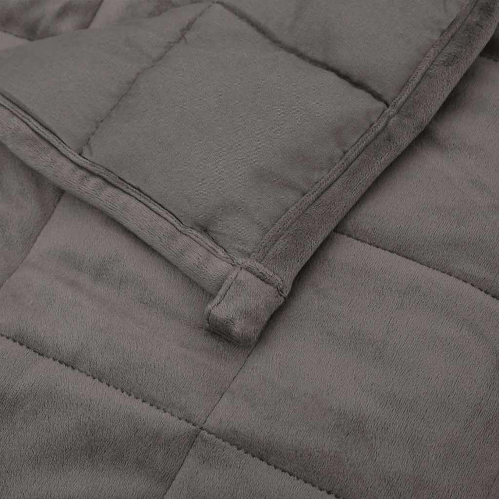 vidaXL Verzwaringsdeken 135x200 cm 6 kg stof grijs, deken, quilt, rustgevende deken, beddengoed, kalmerende deken, zware deken, verzwaarde deken