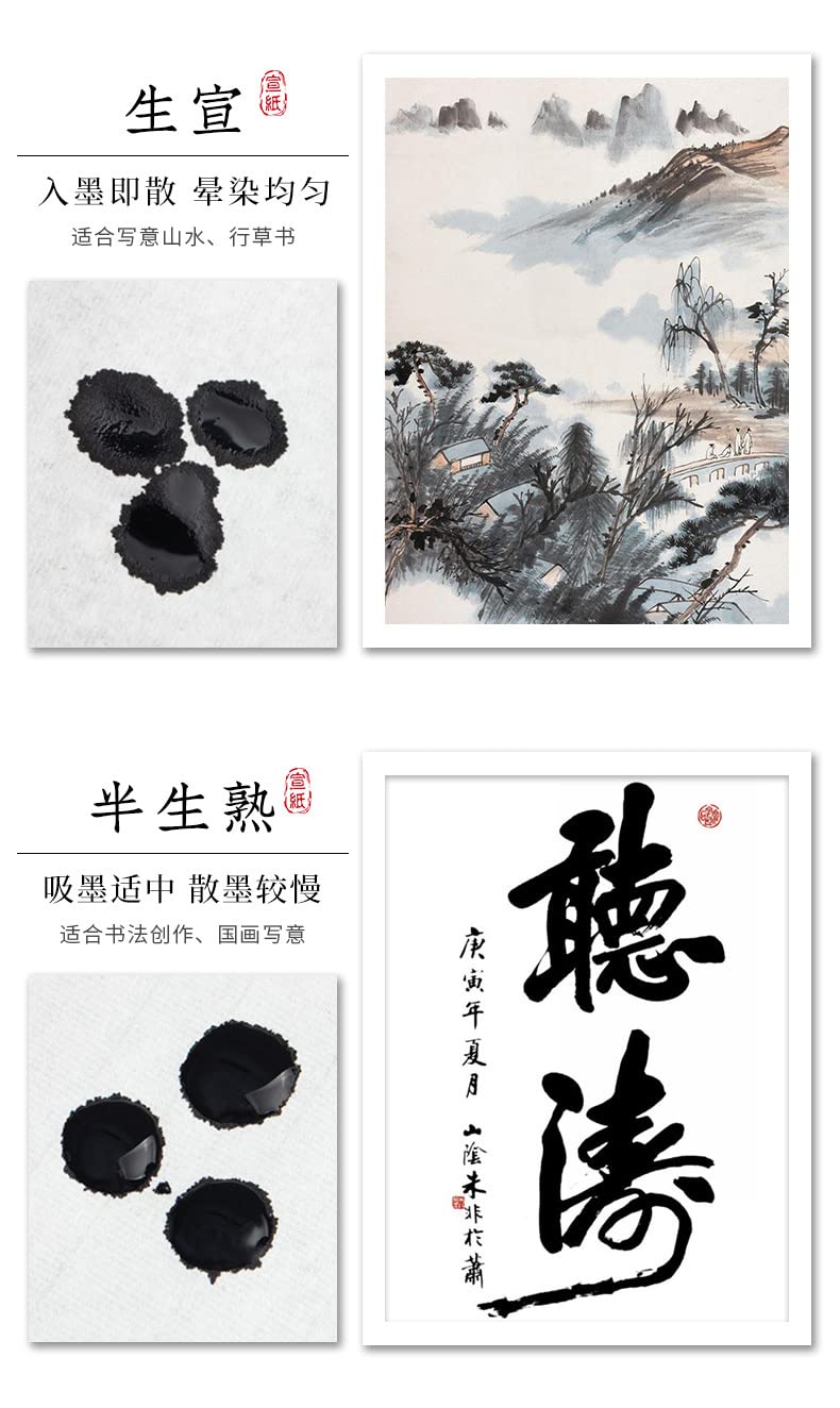 Amazon.co.jp: 掛け軸 書道 巻物 画仙紙 和紙 習字 水墨画 大判 白抜き 