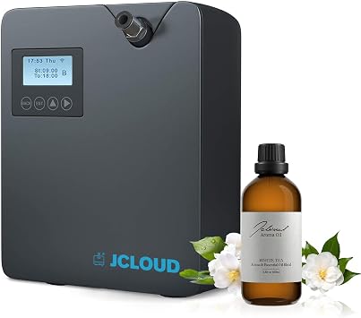 JCLOUD Smart Scent Air Machine for Home, 300ML&Black with White Tea Essential Oils 100ML