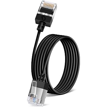 Ultra Slim Cat 6 Ethernet Cable 3M Flexible RJ45 Cat 6a LAN Cable Gigabit for PC Router Windows Black