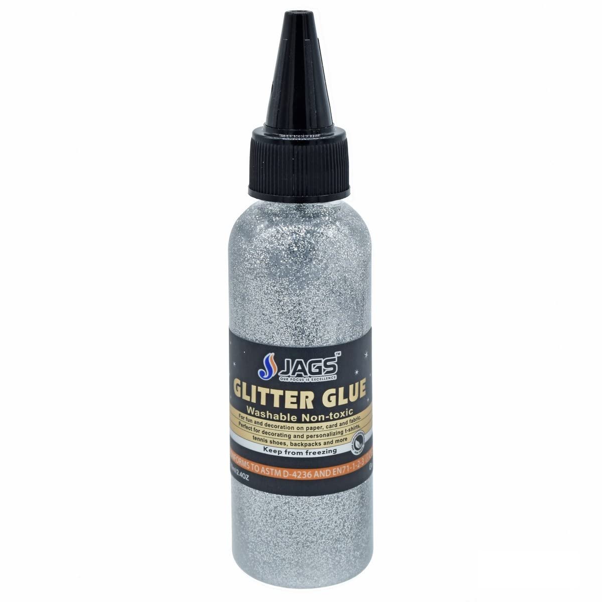 53 Arts Glitter Glue, Pack Contain 6 Bottles of silver glitter glue