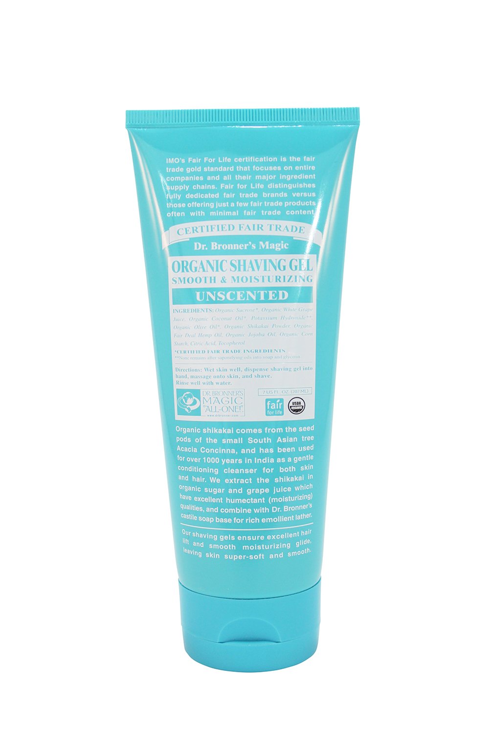 Dr. Bronner's Magic Soaps: Naked Unscented Shaving Gel, 7 oz (3 pack)