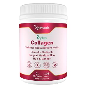 Naturalis Collagen Peptides Powder 7oz Made with Peptan Collagen Clinically Studied to Support Healthy Skin Hair Bones Soy