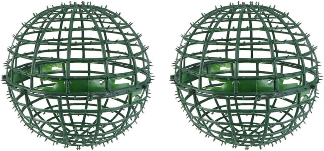 ULTECHNOVO 緑色のプラ製人工植物トピアリーボールサポート 耐摩耗性多用途対応のフレッシュエレガントな装飾用ラック 寝室や結婚式のパーティーに最適 2個セット