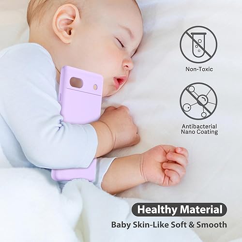 Miniatura 6 de oakxco Funda para teléfono Google Pixel 6A de silicona líquida, bonita funda delgada y delgada de goma suave de TPU para mujeres y niñas, protección