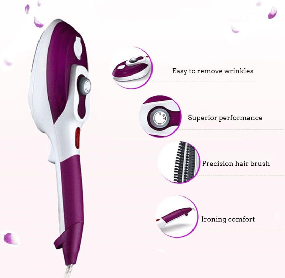 CLDGF Steam Brush Steam Straightener 2 in 1 Sweeping Machine Portable Steam Ironing Brush 800W 220V Thermostat Electric Iron Hanging Iron Flat Ironing Household