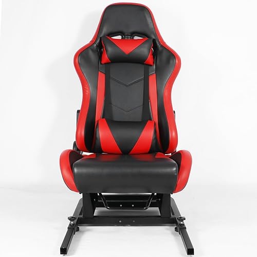 Miniatura 9 de Anman Silla de juego de simulador de carreras con almohada lumbar y soporte inferior a juego, soporte de perforación para cinturón de seguridad para