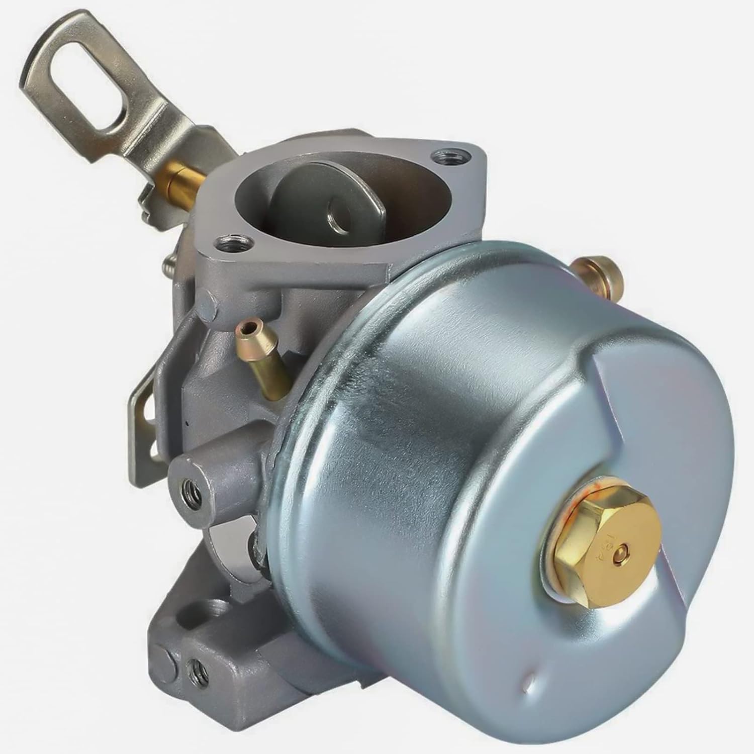 Side view of carburetor showing float bowl
