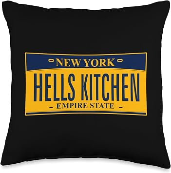 Hells Kitchen New York License Plate Throw Pillow