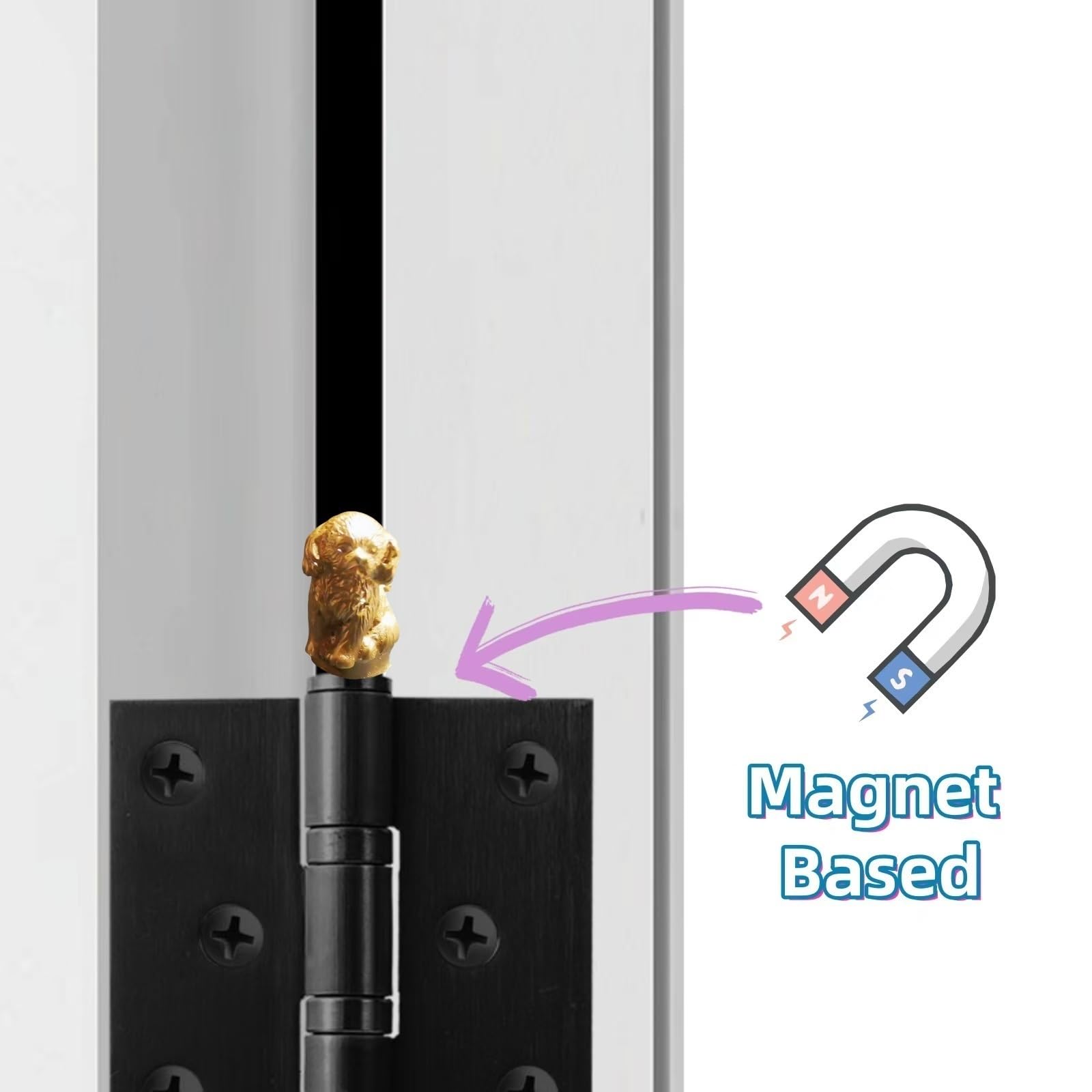 Dog Hinge Heads Decorative Topper Set of 6. Golden Retriever Magnetic Hinge Head Home Decoration Cute Magnetic Hinge Heads Figurines Magnetic Hinge Head Toppers