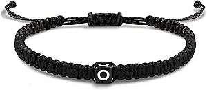 Initial Bracelets for Women Men Gifts for Her Teen Girl Best Friend Birthday Graduation Dainty Braided Bracelets Letter A-Z Charm Adjustable Link Mother's Day Jewelry Mom Christmas Gifts Valentine's Day Jewelry
