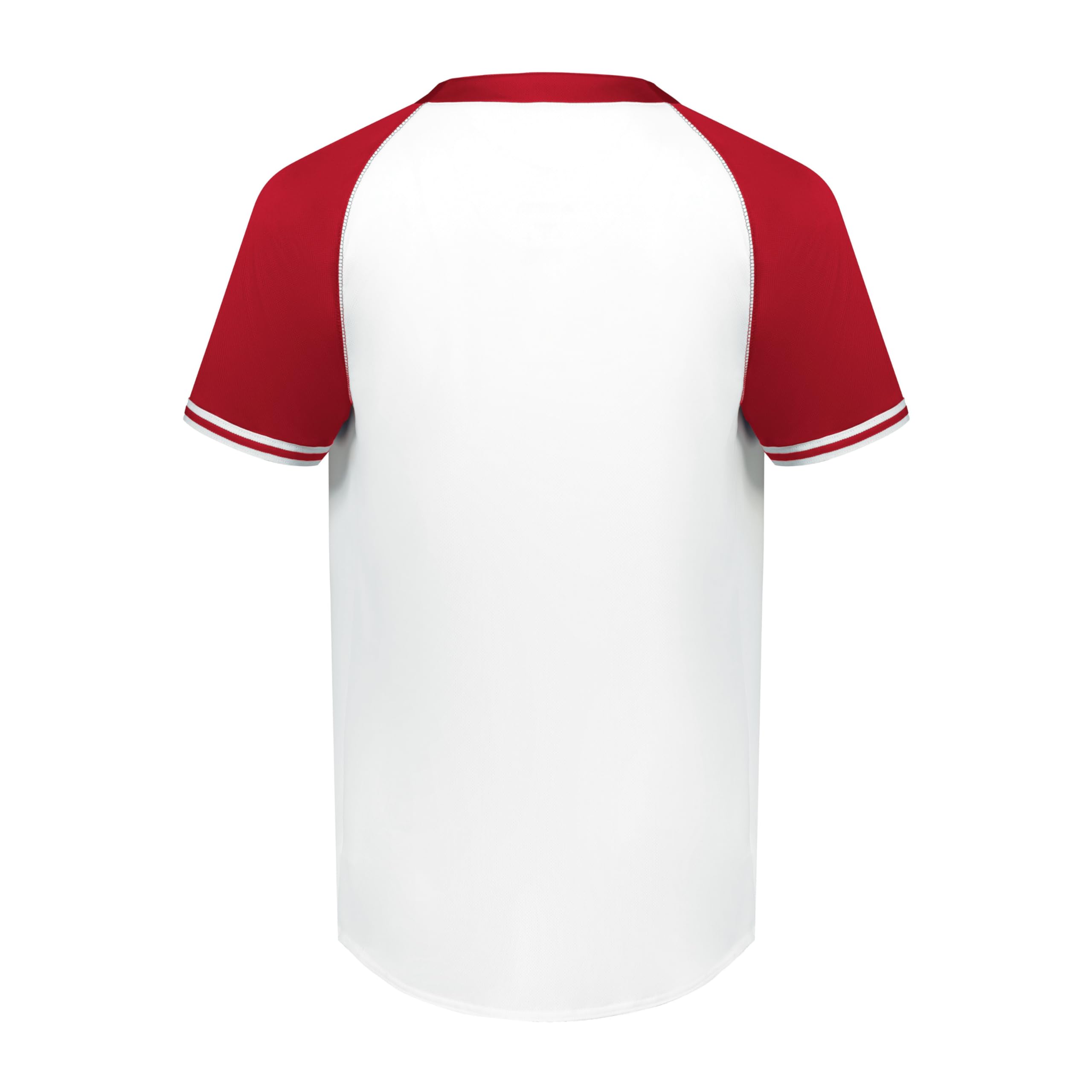 Augusta Sportswear Boys Cutter+ Henley Jersey, White/Scarlet, X-Large