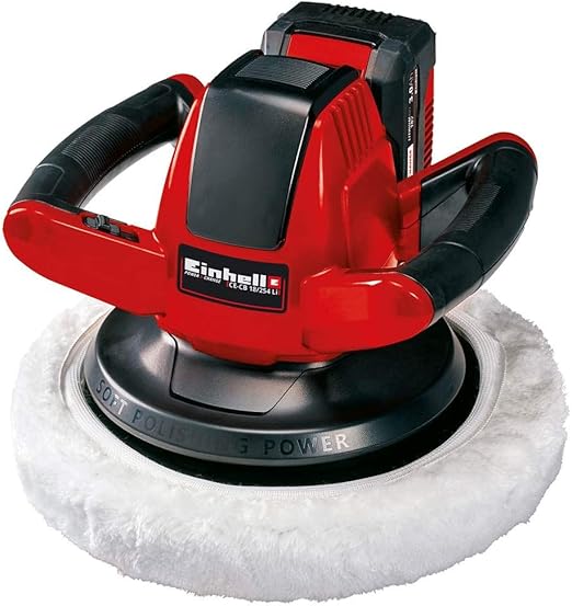 Einhell CE-CB Power X-Change 18-Volt Cordless 10-Inch Large Random Orbit Car Rotary Buffer / Polisher, 2,500 RPM for Polishing, Waxing and Sealing