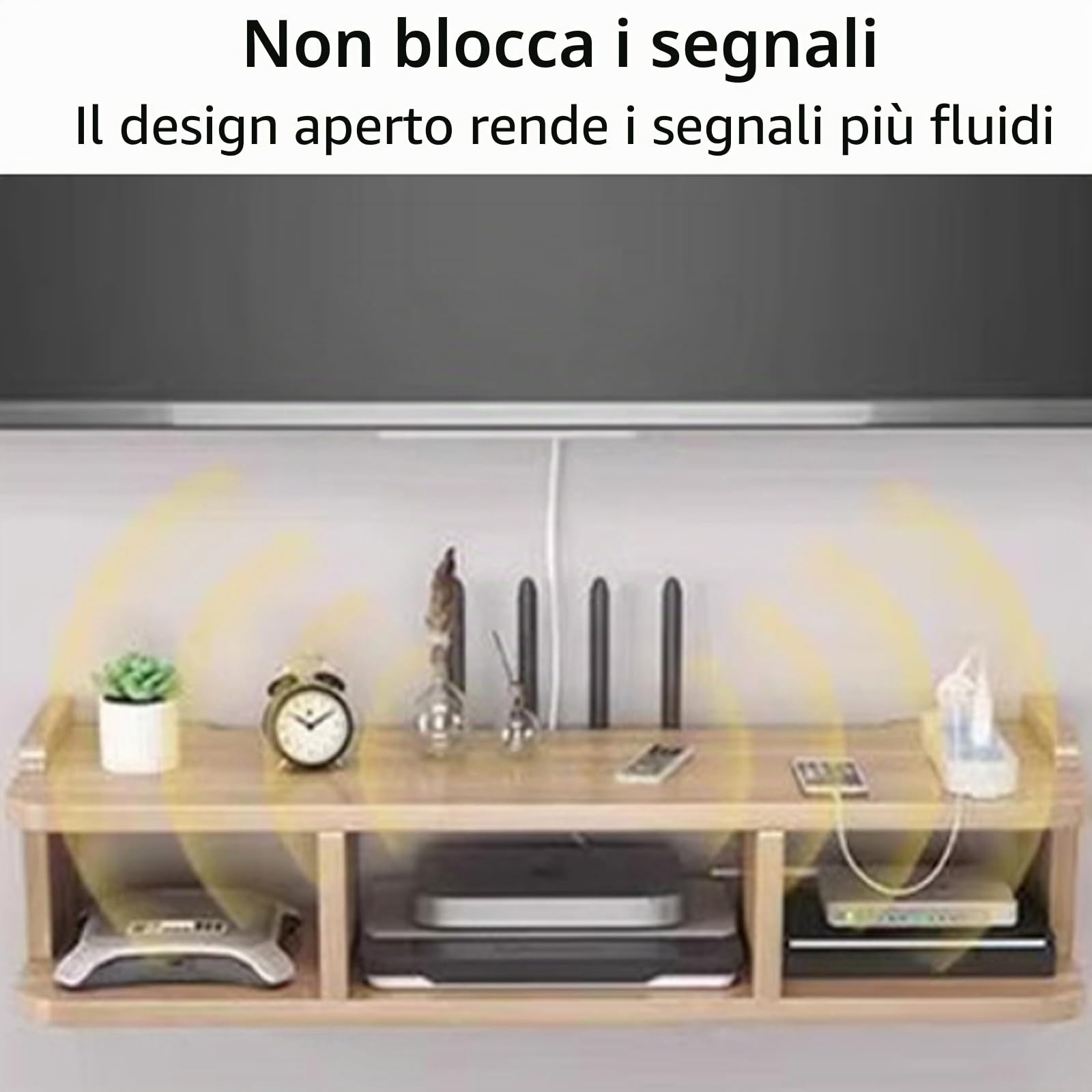 Scaffale Multimediale da Parete, Mensola Sospesa per Proiettore, Supporto per Proiettore Mensola Sospesa sotto La TV
