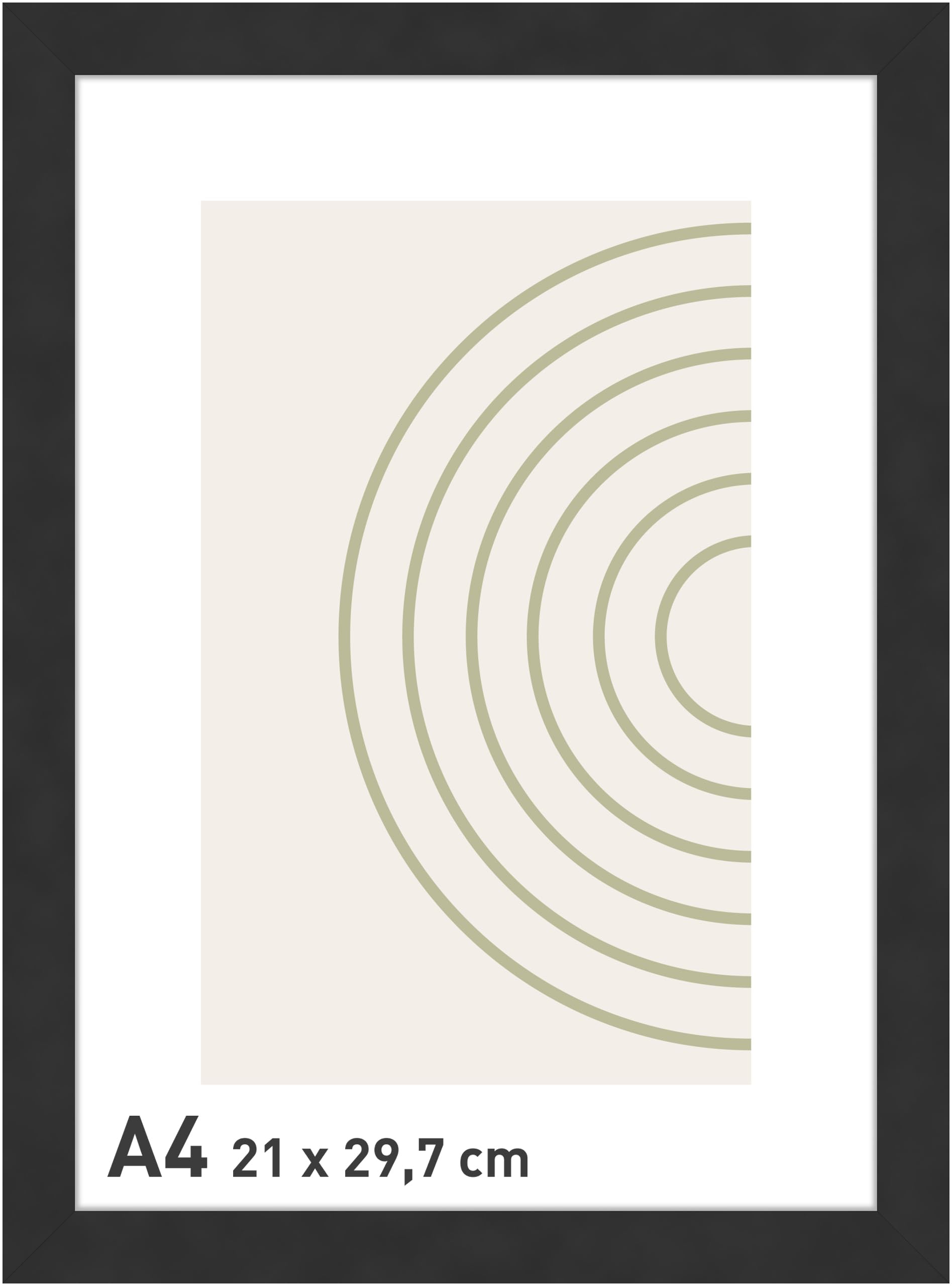 accent by nielsen Velino Picture Frame - Black A4, 21x29.7cm - with Glass Front - Ready-to-Hang with Contemporary Poster Print