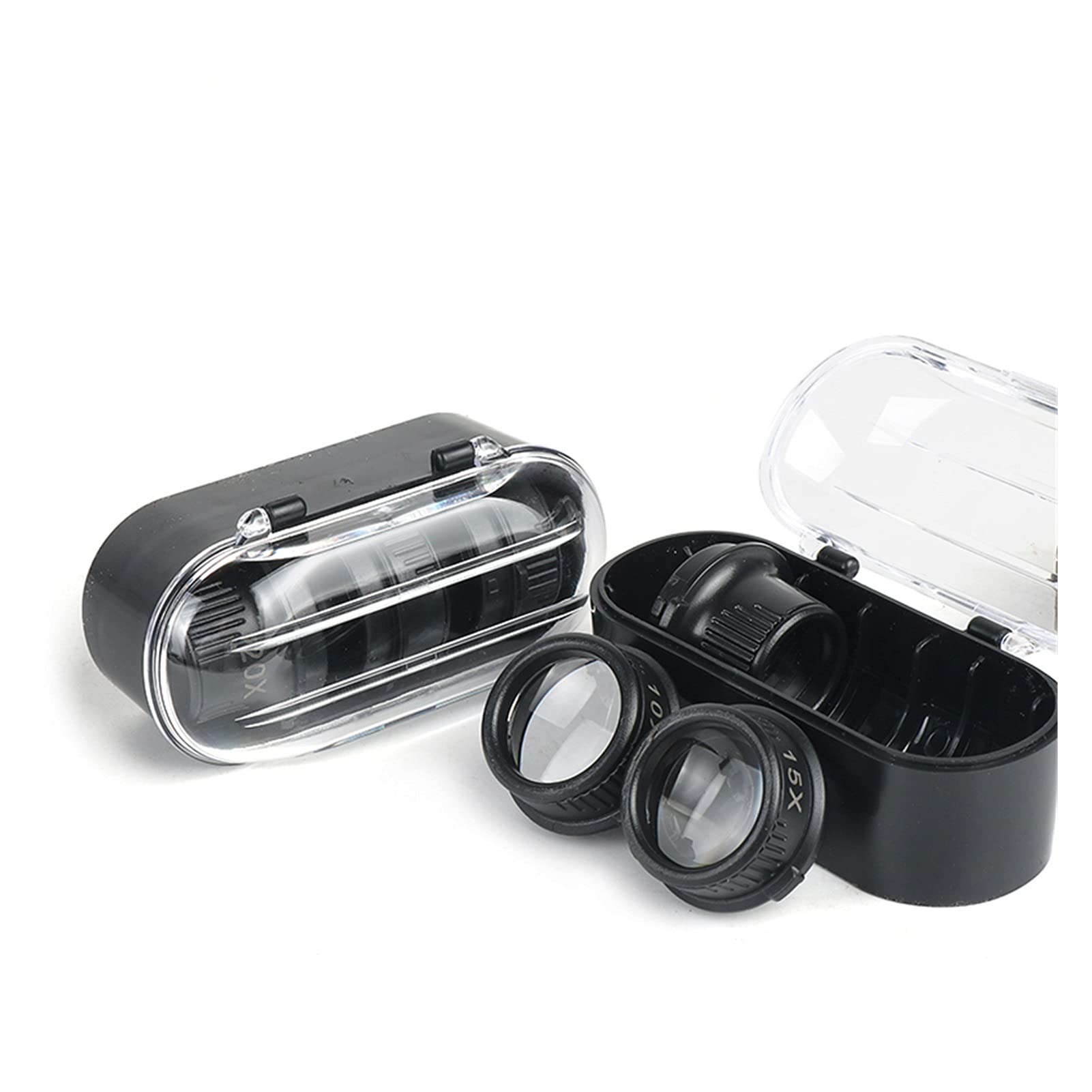 Gafas con Lupa para La Cabeza, Lupa De Diadema, Lupa con Lente 10X, Lupa Iluminada 10X 15X, Lupa con Luz, Herramientas De Reparación con 8 Lentes 20X 25X