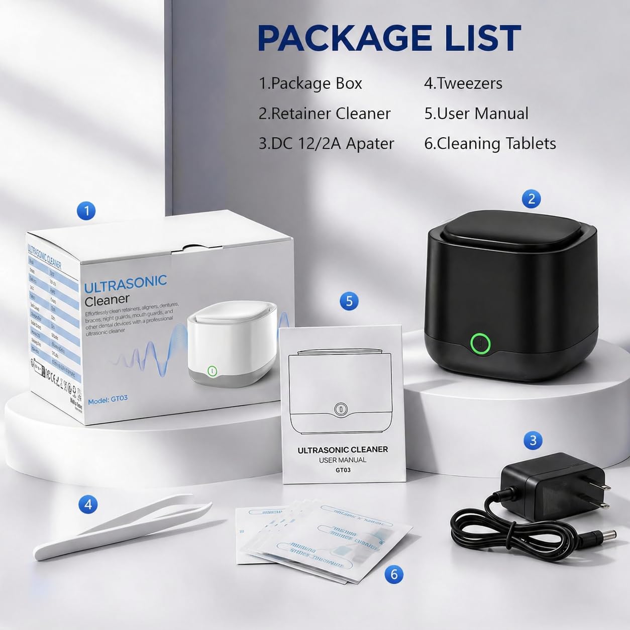 Ultrasonic Retainer Cleaner - Wireless Dental Pod -8