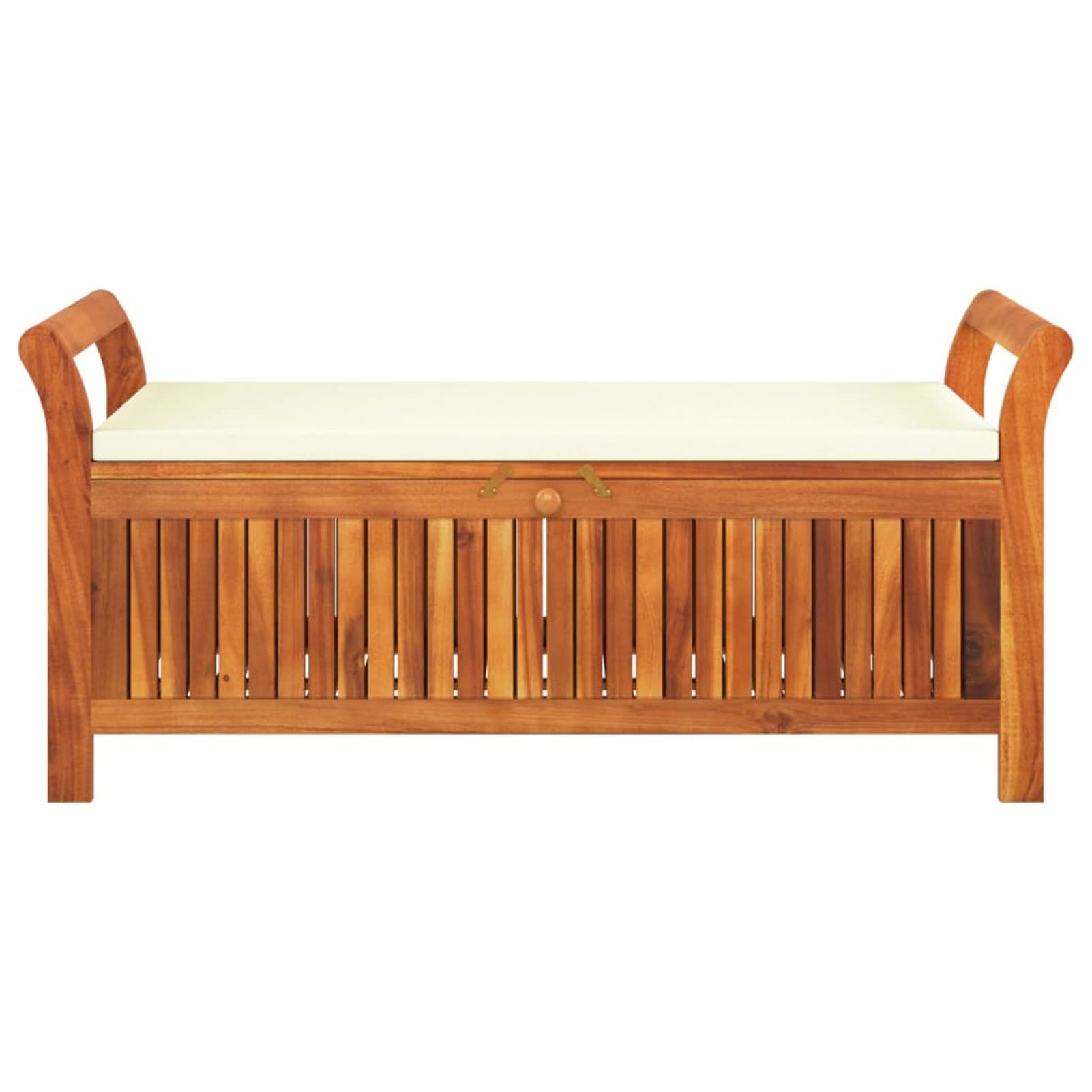 Tidyard Garten Truhenbank mit Kissen Gartenbank Gartentruhe Holzbank Sitztruhe Gartenbox Auflagenbox Kissenbox Spieltruhe Sitzbank für Terrasse Garten Balkon 126 cm Massivholz Akazie