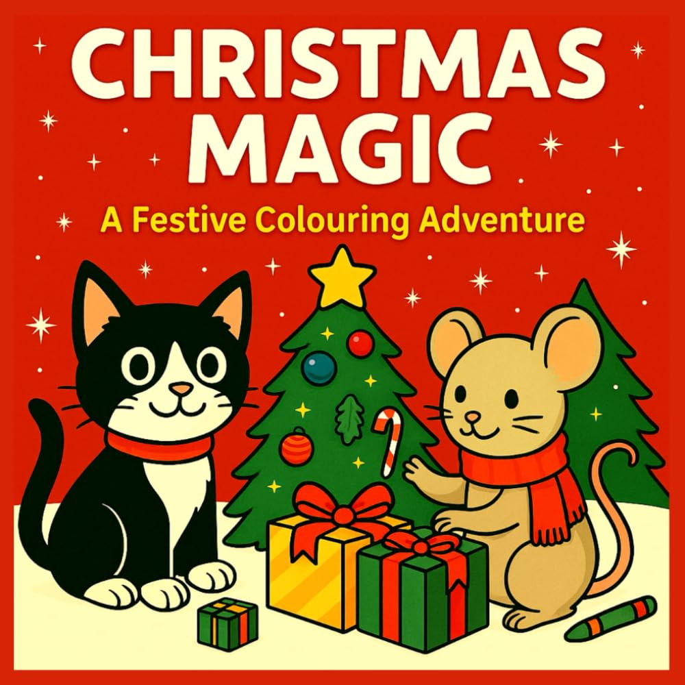Christmas Magic Colouring Book: Bold Festive Designs Woodland Animals for Adults Relaxation