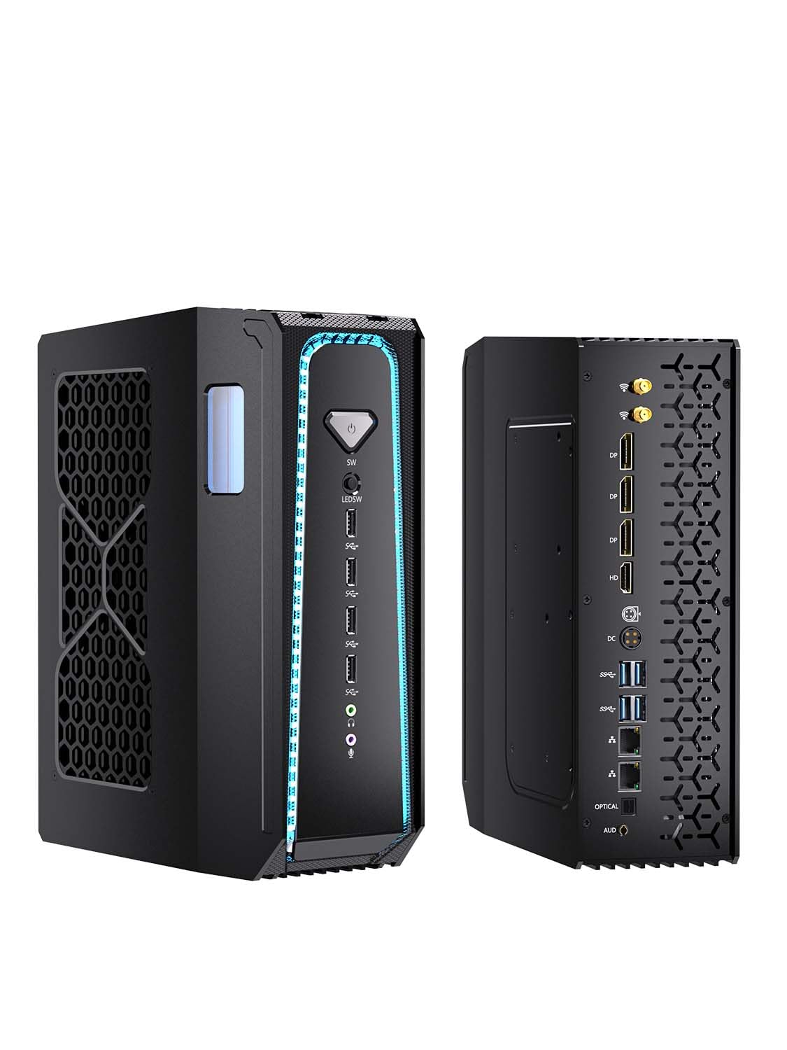 Thdeukoty Mini Gaming Pc Core i9-14900F(24C, 32T, Up to 5.8GHz) 32GB DDR5 1TB SSD, Liquid Cooled Desktop Computer with RTX 5070 WiFi 6E, BT5.3, RJ45