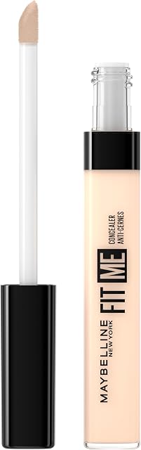 Maybelline New York Fit Me! korektor do twarzy w płynie, ujednolicenie kolorytu skóry, idealne uzupełnienie podkładu, 05 Ivory  odcień kości słoniowej, 6,8 ml