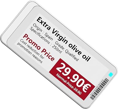 E-Ink Price Tags - Bluetooth Smart Screens, Electronic Shelf Labels, Produce Displays | Wireless Digital Signage System Designed for Supermarkets and Retail Stores Improve Pricing Efficiency
