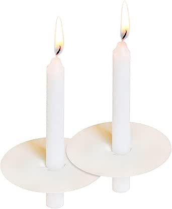 150 White Unscented Church Candles with Drip Protectors, 5 inches