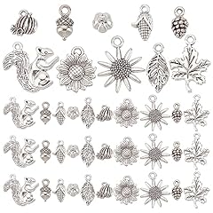 1 Box 80Pcs Assorted Thanksgiving Alloy Charms