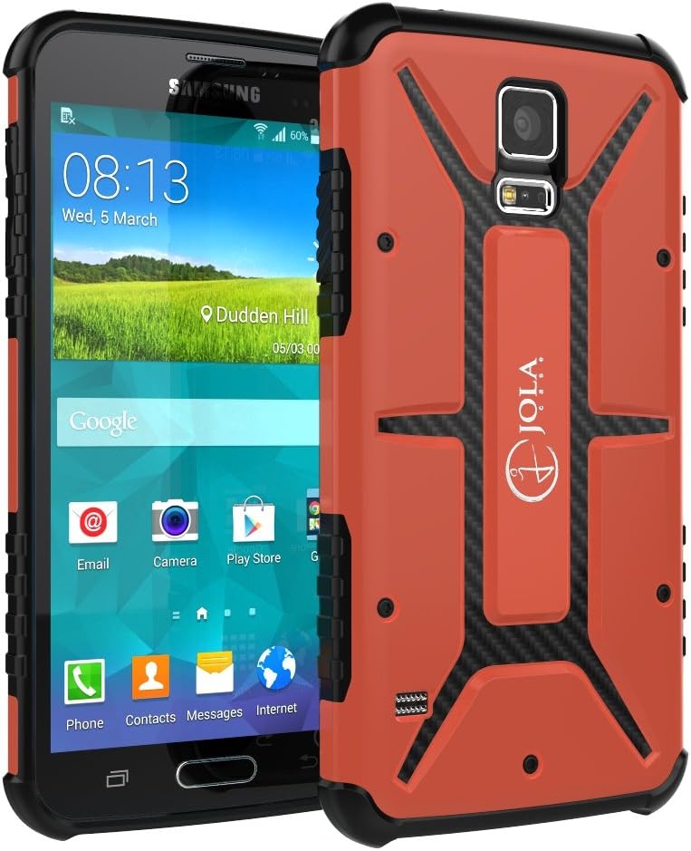 Galaxy S5 Case, Jola Case for Samsung Galaxy S5, [Orange][W/Screen Protector]